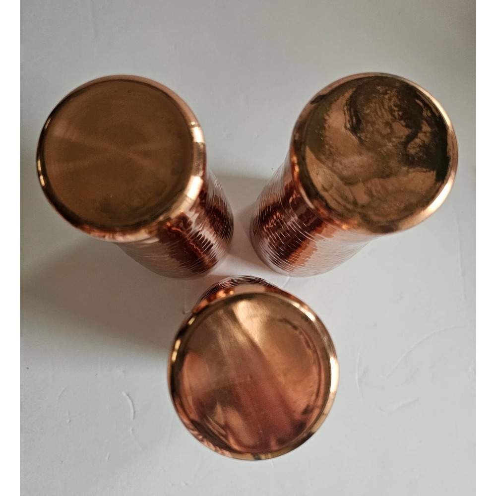 Hammered COPPER Beer Tall Skinny Tumbler set of 3 - Picture 5 of 7